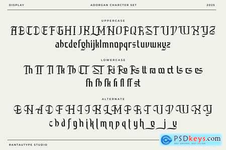 Adorgan Blackletter Display Font