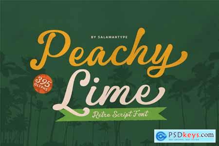 Peachy Lime  Retro Script Font