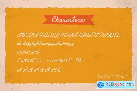 Peachy Lime  Retro Script Font