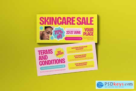 Yellow Pink Bold Skincare Sale Voucher