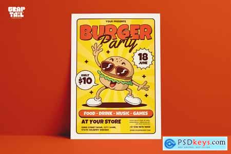 Burger Party Flyer M9AE7E3