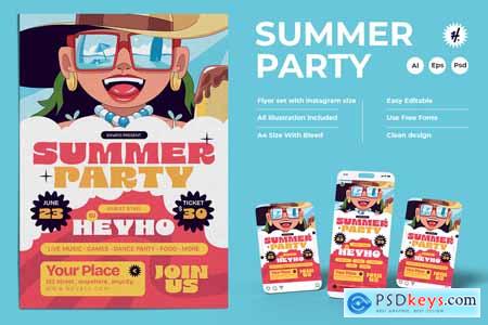 Summer Party Tropical Vibes Flyer Set