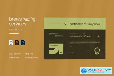 Brews Training Services - Certificate