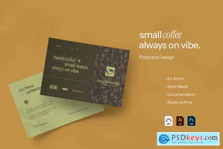 Small Coffee Always On Vibe - Postcard