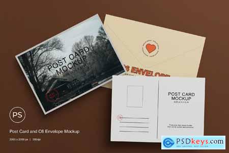 Post Card and C6 Envelope Mockup Post Card and C6 Envelope Mockup
