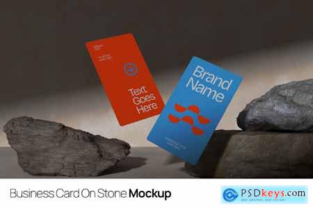 Business Card On Stone Mockup