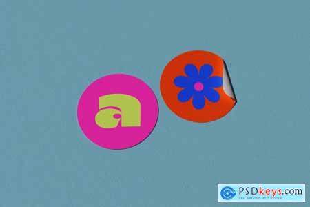 Round Sticker Mockup