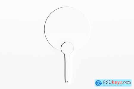 Round Paper Hand Fan Mockup