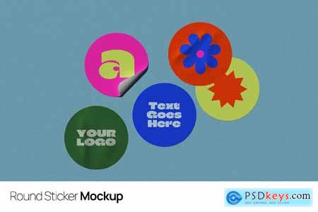 Round Sticker Mockup