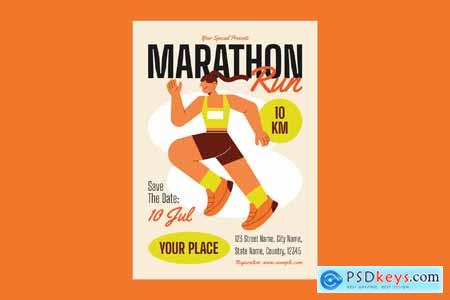 Orange Flat Marathon Flyer