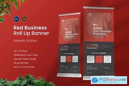 Red Ultima Business Conference Roll Up Banner