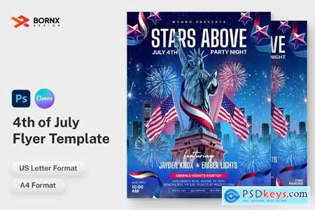 4th of July Flyer Template Photoshop & Canva