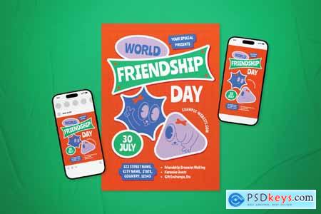Orange International Friendship Day Flyer Set