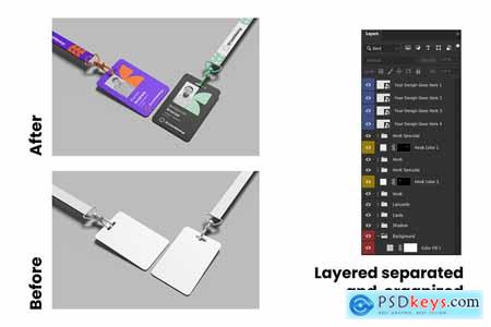 Corporate ID Card Mockup with Clean Background