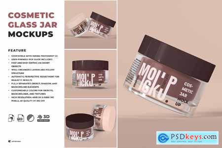 Cosmetic Glass Jar Mockup Cosmetic Glass Jar Mockup