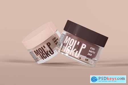 Cosmetic Glass Jar Mockup