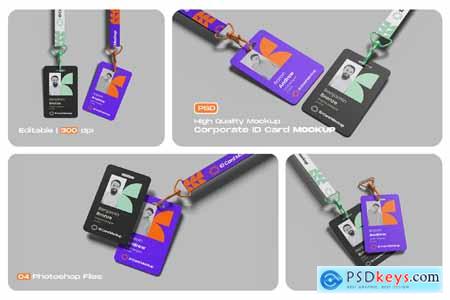 Corporate ID Card Mockup with Clean Background Corporate ID Card Mockup with Clean Background