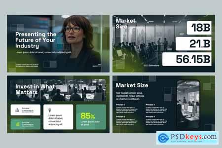 Green Yellow Modern Pitch Deck