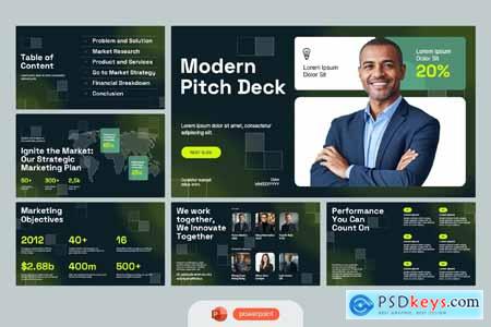 Green Yellow Modern Pitch Deck