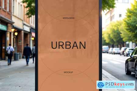 Vertical Outdoor Billboard Mockup
