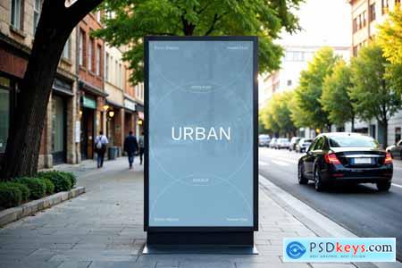 Vertical Outdoor Billboard Mockup
