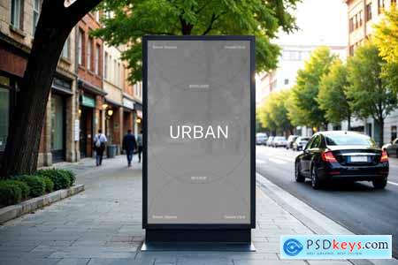 Vertical Outdoor Billboard Mockup