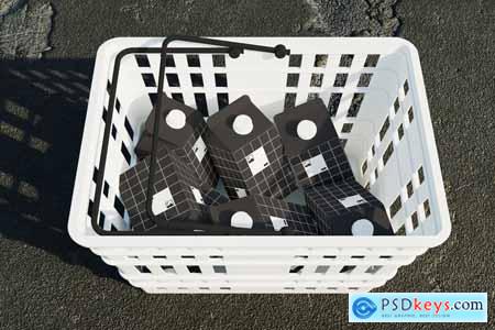Milk Box Packaging on Grocery Basket 003