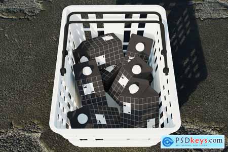 Milk Box Packaging on Grocery Basket 003