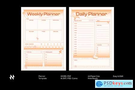 Orange Daily & Weekly Planner