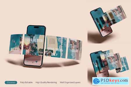 Floating Social Media Carousel Mockup