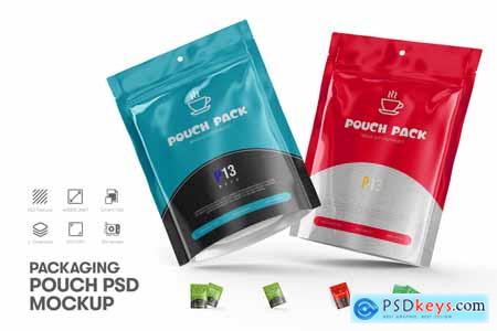 Plastic Foil Pouch Packaging PSD Mockup