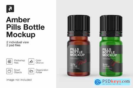Frosted Amber Pills Bottle Glass Mockup Frosted Amber Pills Bottle Glass Mockup