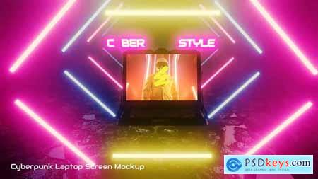 Cyberpunk Laptop Screen Mockup 58504780