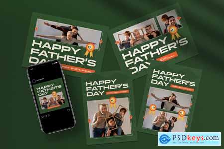 Green Quirky Fathers Day Greeting Card Photobooth