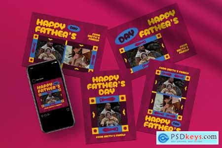 Purple Father's Day Greeting Card Photobooth