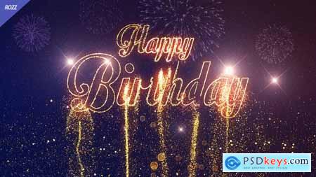 Happy Birthday Gold Line Flare Wish Black 58528181