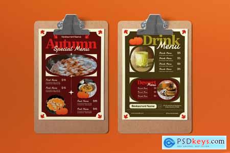 Red Green Vintage Aesthetic Autumn Food Menu