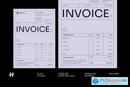 White Minimal Invoice