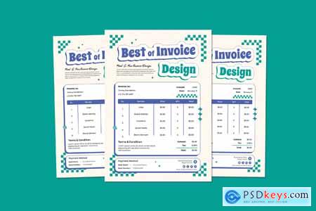 Blue And Cream Invoice Simple