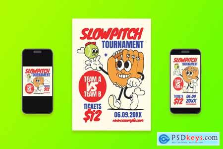 Retro Slowpitch Flyer Set