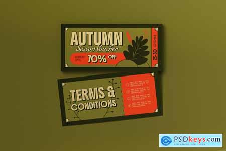 Green Vintage Aesthetic Autumn Sale Voucher