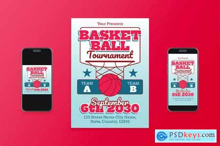 Basketball Tournament Flyer Set