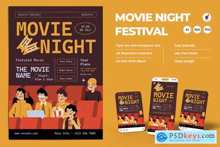 Movie Night Festival Flyer Design Kit