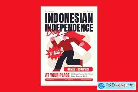 Red Quirky Indonesian Independence Day Flyer