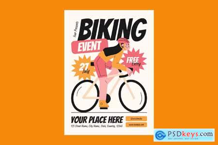 Orange Flat Biking Event Flyer