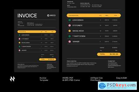 Black Modern Invoice