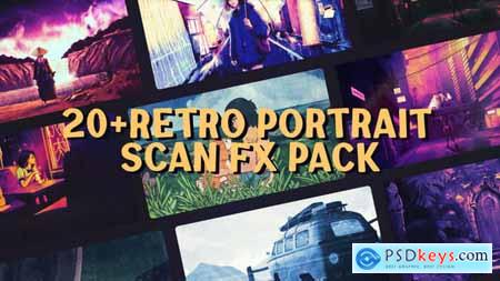 Retro Portrait Scan FX  VHS Grunge Texture & Analog Frame Pack 58793185
