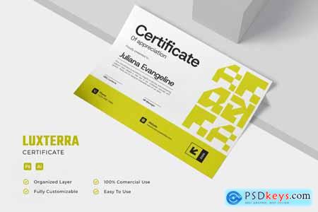 Luxterra Estate - Certificate