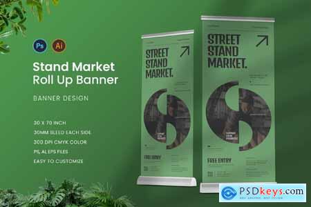 Street Stand Market Roll Up Banner