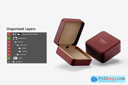 Square Jewelry Box Mockup AMMWUW2